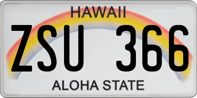 HI license plate ZSU366