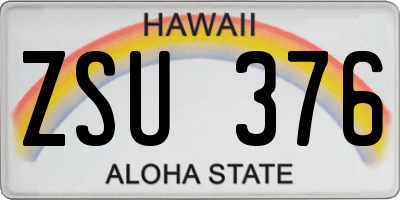 HI license plate ZSU376