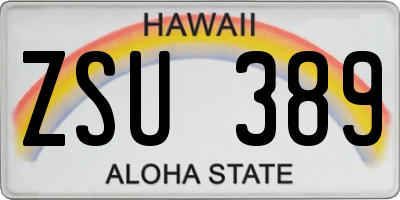 HI license plate ZSU389