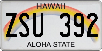HI license plate ZSU392