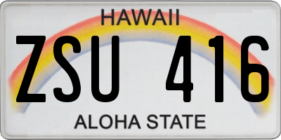 HI license plate ZSU416