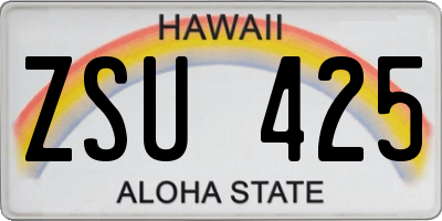 HI license plate ZSU425