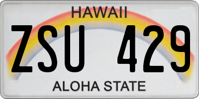 HI license plate ZSU429