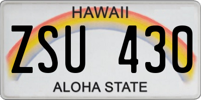 HI license plate ZSU430