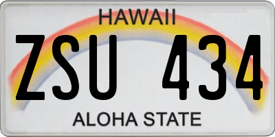 HI license plate ZSU434