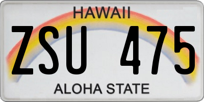 HI license plate ZSU475