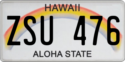 HI license plate ZSU476