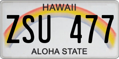 HI license plate ZSU477