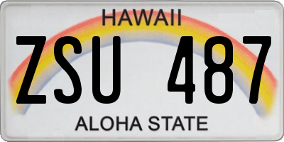 HI license plate ZSU487