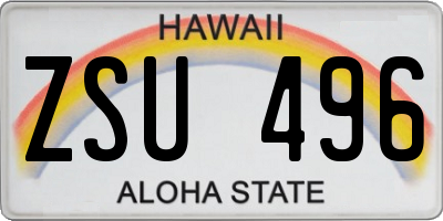 HI license plate ZSU496