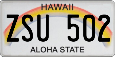 HI license plate ZSU502