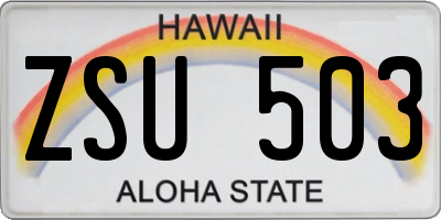 HI license plate ZSU503