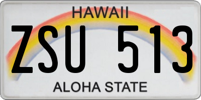 HI license plate ZSU513