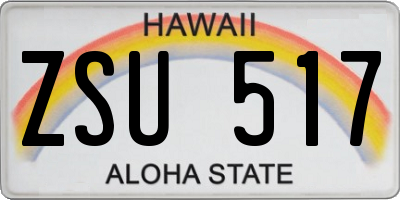 HI license plate ZSU517