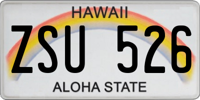 HI license plate ZSU526