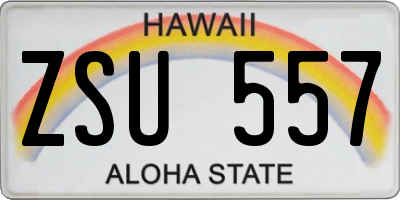 HI license plate ZSU557