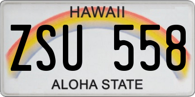 HI license plate ZSU558