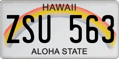 HI license plate ZSU563