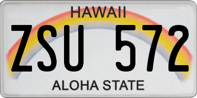 HI license plate ZSU572