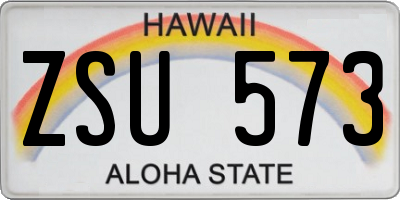HI license plate ZSU573