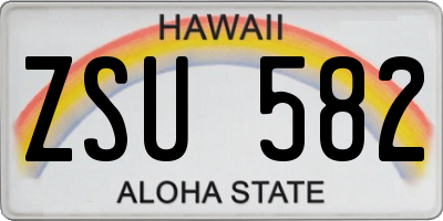 HI license plate ZSU582