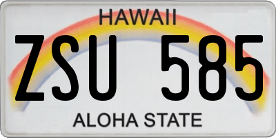 HI license plate ZSU585
