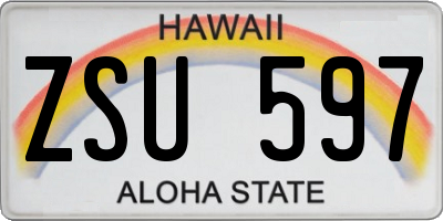 HI license plate ZSU597