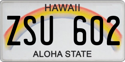 HI license plate ZSU602