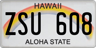 HI license plate ZSU608