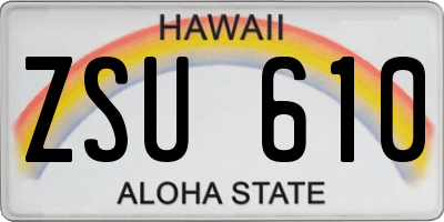 HI license plate ZSU610