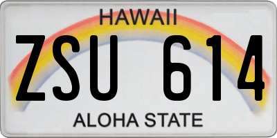 HI license plate ZSU614