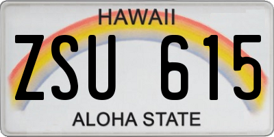 HI license plate ZSU615