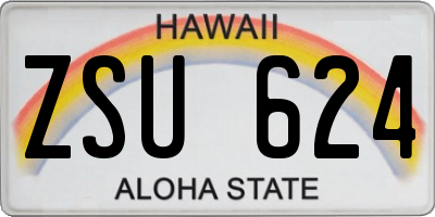 HI license plate ZSU624