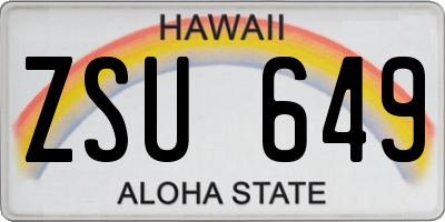 HI license plate ZSU649