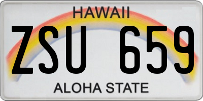 HI license plate ZSU659