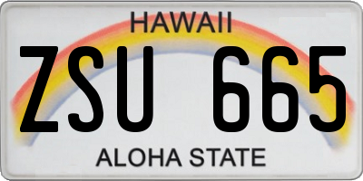 HI license plate ZSU665