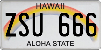 HI license plate ZSU666