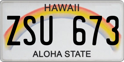 HI license plate ZSU673