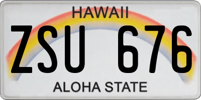 HI license plate ZSU676
