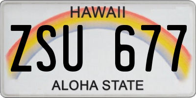HI license plate ZSU677