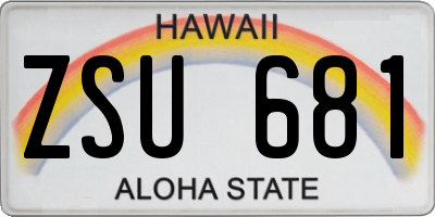 HI license plate ZSU681