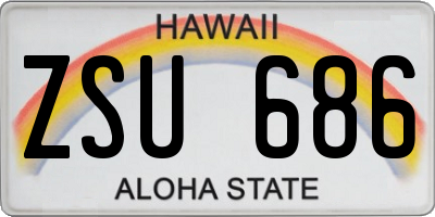 HI license plate ZSU686