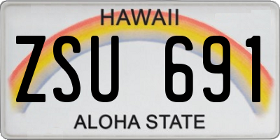 HI license plate ZSU691