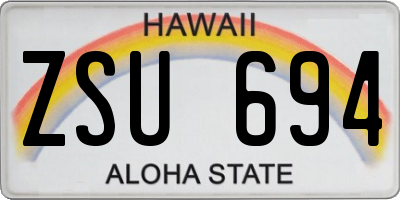 HI license plate ZSU694