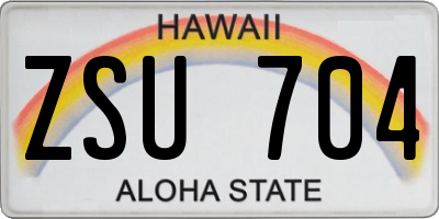 HI license plate ZSU704