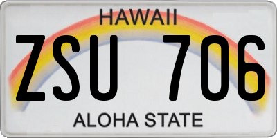 HI license plate ZSU706