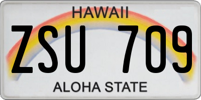 HI license plate ZSU709