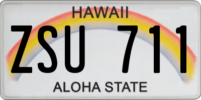 HI license plate ZSU711