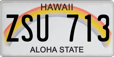 HI license plate ZSU713
