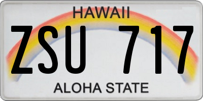 HI license plate ZSU717